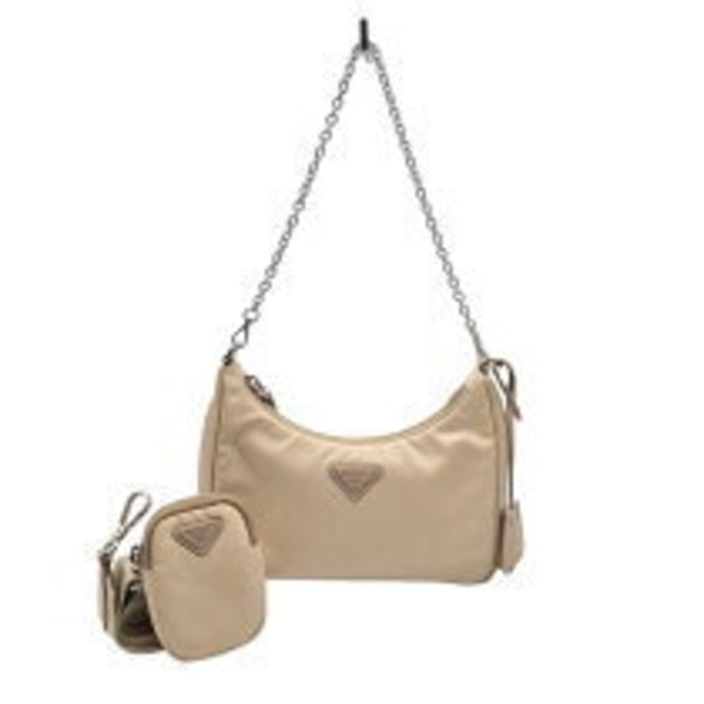 Prada Bag Saffiano Chain Tan Shoulder ReEdition Leather 2005 - Picture 2 of 11